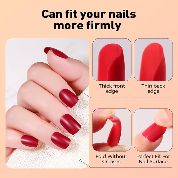 Press on Nails, 24 Colors 576PCS Short Square False Nails with 12 Sizes, Full Cover Press on Nails for Women, Lightweight Matte Natural Fake Nails for Nail Art Design