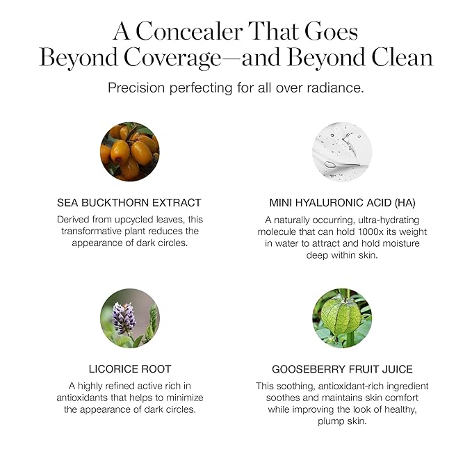 Ogee Complexion Perfecting Under Eye Concealer - Certified Organic Full Coverage Concealer - Buildable Coverage - ACACIA 12.25N - Deep (Red Undertones)