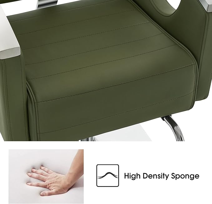 BarberPub Barber Chair for Barbershop,Reclining Salon Chair for Hair Stylist 9180 (Green)