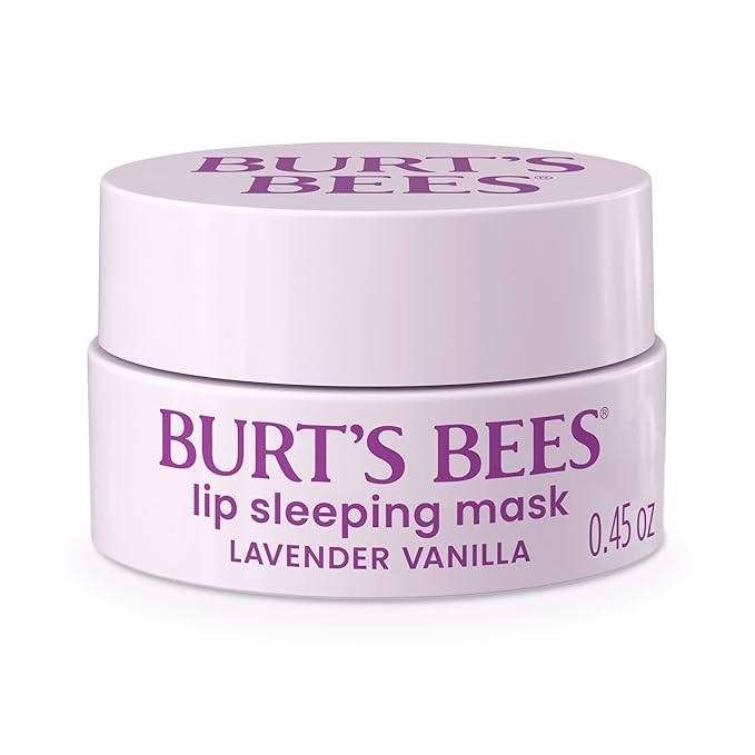 Burt’s Bees Stocking Stuffers, Lavender Vanilla Lip Sleeping Mask, With Hyaluronic Acid and Squalane Moisturizer To Instantly Hydrate Lips, Overnight Lip Mask, Lip Treatment Christmas Gifts, 0.45 oz.