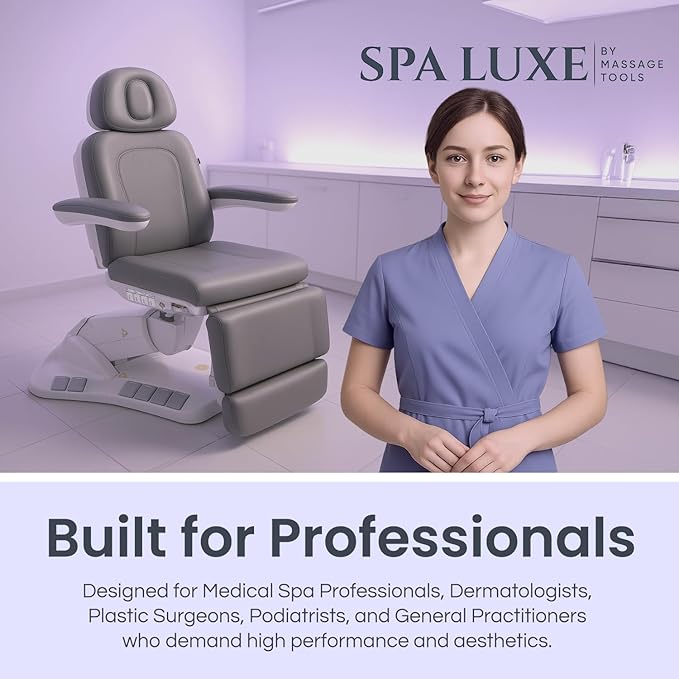 Premium Facial Bed for Esthetician, Electric Med Spa Chair with 120° Rotation, Built-in Foot Controls, Medical-Grade Microfiber, 2-Year Warranty, Memory Functions - 2246EBM, Sand