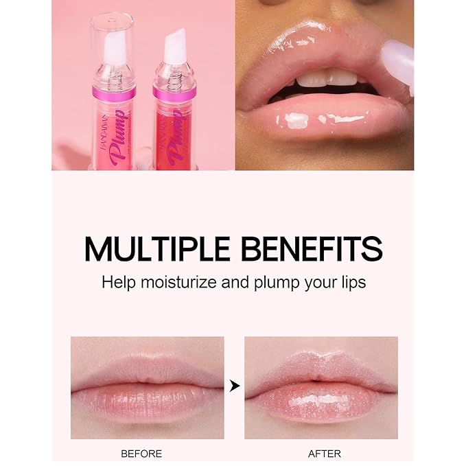 3 Colors Lip Plumping Booster, Spicy Lip Plumper Gloss Lip Plumping Oil, Ultra-Hydrating Nourishing Plump and Pout Lip Plumper, Glossy Finish Fuller Natural Lip Makeup Christmas Day Gift-03#04#05#