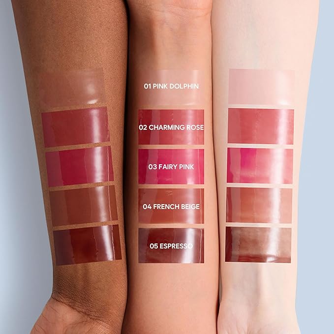 Crystal Dewy Lip Gloss | Lightweight & Non-Sticky | High-Shine & Long-Lasting | Hydrating Korean Lip Care Gloss | 0.17 oz. (03 FAIRY PINK)