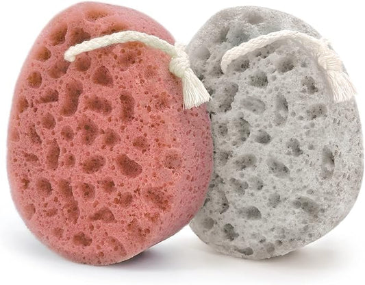 Spongentle Deep Cleansing Body Loofah Sponge, Natural Colors, for Bath and Shower, Multiple Textures for Gentle and Deep Exfoliation, Generous and Rich Lather, (Pack of 2)
