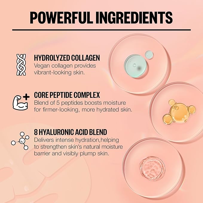 PEACE OUT Skincare Overnight Bio-Collagen Recovery Hydrating Face Mask to Calm Skin Irritation, Improves Skin Clarity with Hyaluronic Acid, 1 count