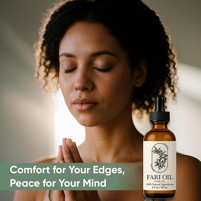 Fari Oil Hair Growth Oil Organic, Holistic Hair Oil with Natural Tea Tree, Grapeseed, and Peppermint for Men & Women, Botanical Scalp Oils Treatment Non-greasy for Dry Scalp & Edges, All Hair Types