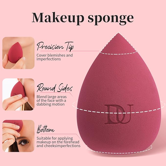 DUcare Christmas Sponges Makeup Blender Sponge for blending liquid Foundations, Powders and Creams