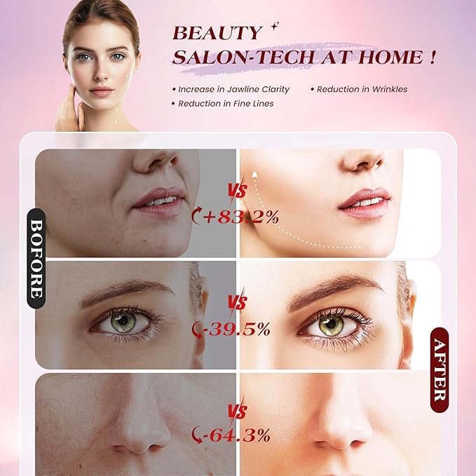 INTEO Microcurrent Facial Device, 3 Modes Red Light Therapy for Face and Neck, Skin Care Facial Massager Perfect Gifts for Women Men(Gold)