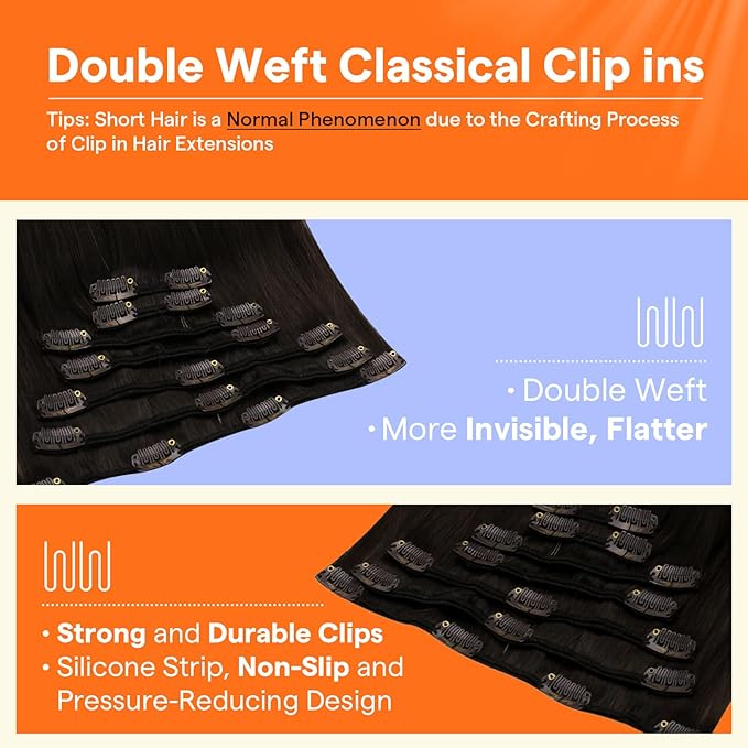 Full Shine Balayage Hair Extensions Real Human Hair Dark Brown to Medium Brown Mix Ash Blonde Clip in Hair Extensions Double Weft Short Hair Seamless Clip ins 12 Inch 95 G 7 Pcs