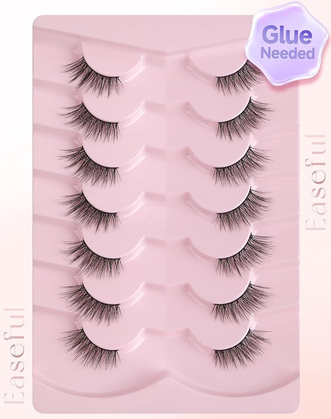 Half Lashes Natural Half Eyelashes Cat Eye Corner Lashes Narutal Look Wispy Lashes False Half Lashes 3/4 Lashes End Lashes Half-03