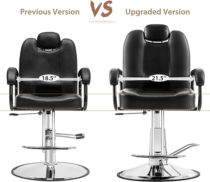 Merax Hydraulic Recliner Barber Chair for Hair Salon with 20% Extra Wider Seat & Heavy Duty Hydraulic Pump, Upgraded Salon Beauty Equipment