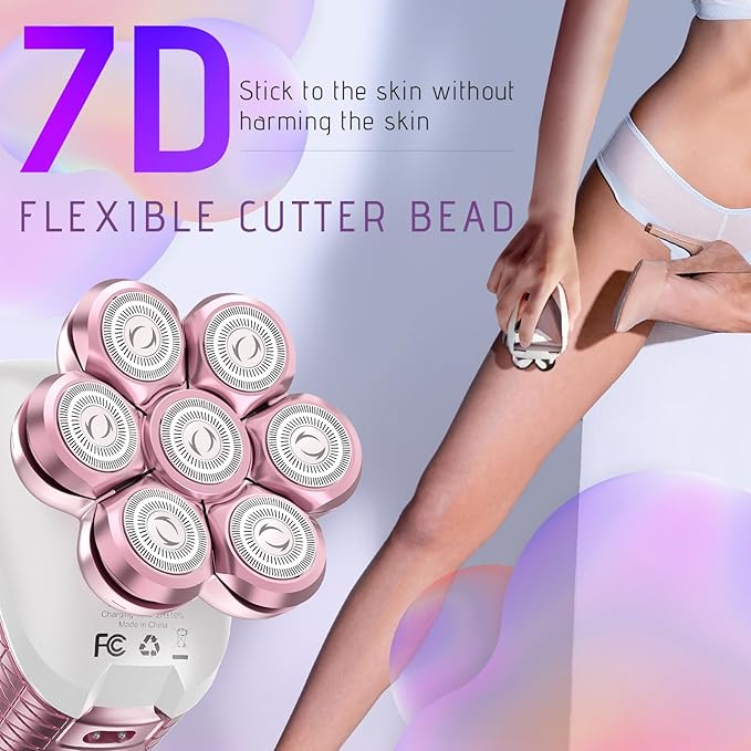 Electric Razors for Women, 5 in 1 Electric Shaver for Women, Cordless Painless Hair Remover for Legs Bikini Face