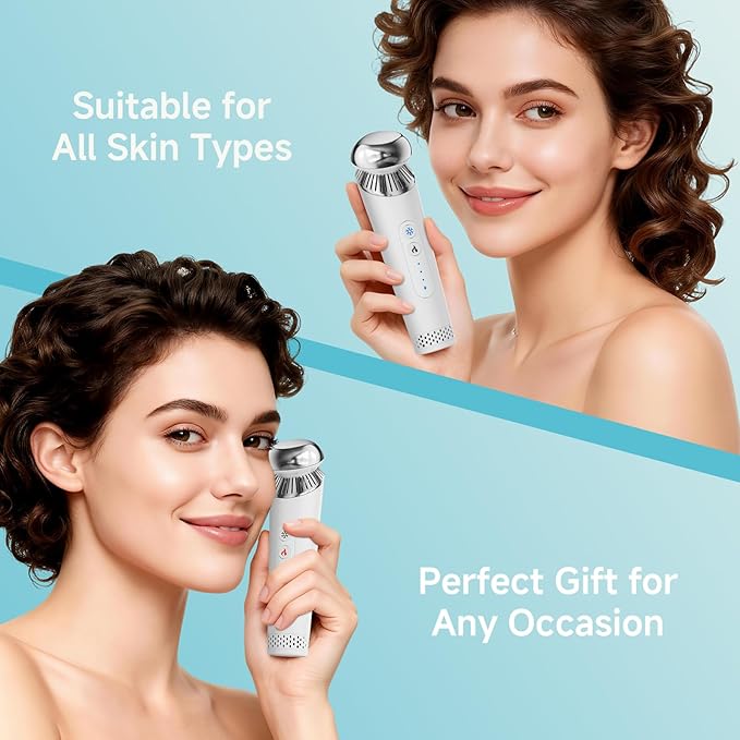 Eye Care Wand, Cold and Hot Skincare Treatment,Face Roller and Eye Massager for Eye Puffiness,Dark Circles and Glow; Depuffing Wand,Facial Skin Care Tools for Women Men (White)