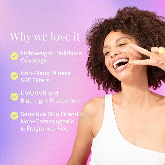 Naked Sundays BeautyScreen™ SPF 50 Mineral Peptide Foundation Tint – 2-in-1 Skin Tint & Mineral Sunscreen | Radiant, Buildable Coverage, Acne-Safe, Infused with Peptides (9 Rich Mahogany, 1.01 oz)