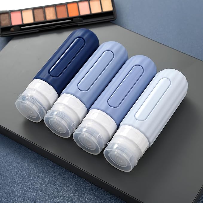 16 Pack Travel Bottles for Toiletries, Leakproof Travel Containers for Toiletries, TSA Approved Silicone Travel Accessories Squeezable Refillable 3oz for Shampoo Conditioner Lotion