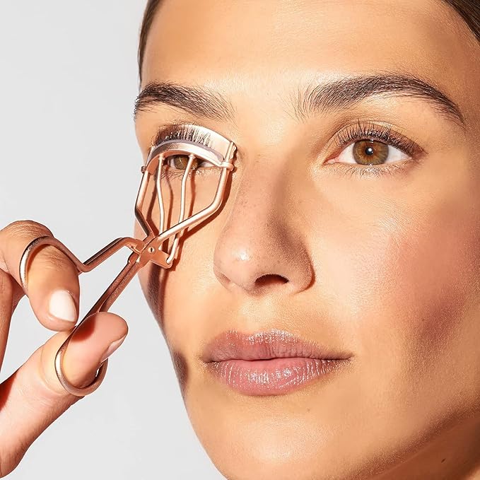 Tweezerman Rose Gold Eyelash Curler - All Eye Shapes, Eye Lash Curler Refill Pads