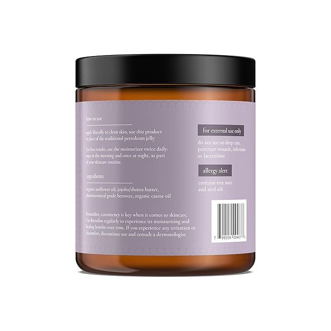 BeesOline Multi-Purpose Organic Moisturizer with Lavender | PETROLEUM FREE | Soothes dry cracked itchy skin, protectant beeswax, promotes healing, reduces stretch marks, tattoo aftercare