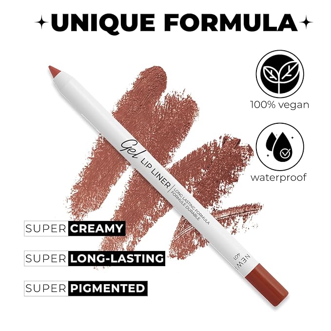 Lamel Matte Gel Lip Liner Pencil | Weightless & CreamyTexture - Sharpenable - Longwear & Waterproof - High Pigmented & Flawless Finish - Cruelty-free & Paraben-Free, 401, 1,7g/0.05oz. (Coral)