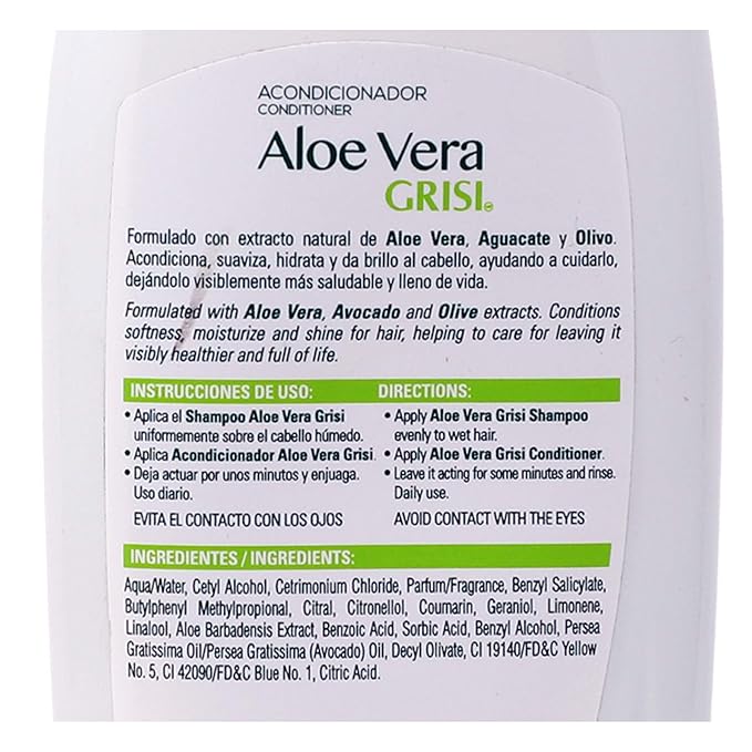 Grisi Aloe Vera Conditioner, 4-Pack of 13.5 FL Oz each, Paraben Free, Moisturizing Conditioner with Aloe Vera Extract for Soft and Shiny Hair, 27 Fluid Ounces