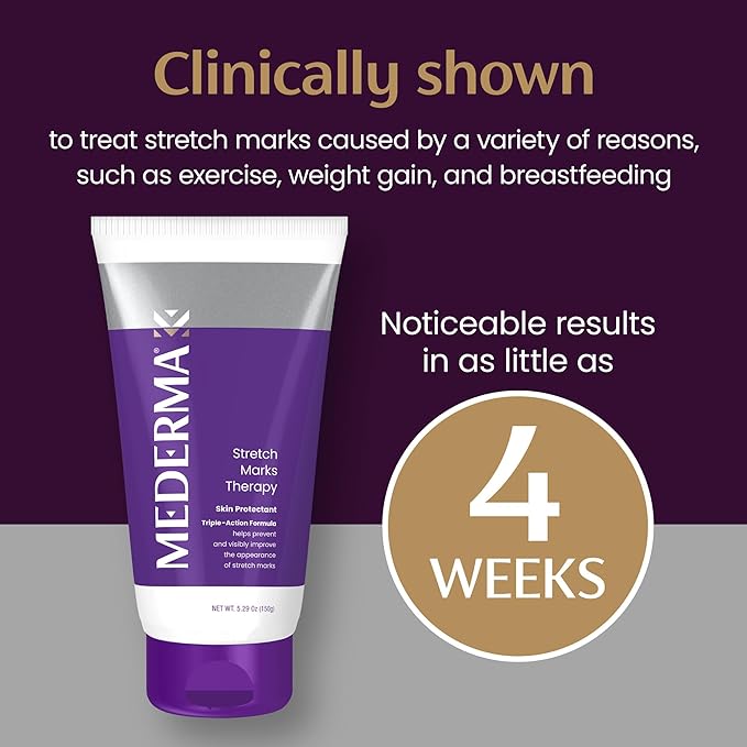 Mederma Stretch Marks Therapy, Helps Prevent and Treat Stretch Marks, Safe to Use When Pregnant, Pregnancy Skin Care, 5.29 oz (150g)