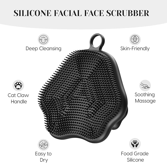 VWMYQ Silicone Face Scrubber - Exfoliating Face Scrubber for Women and Man, Gentle Facial Cleansing Brush Blackhead Acne Pore Pad Cradle Cap, Manual Soft Face Wash Brush for Deep Skin Care