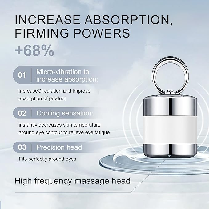 Ycz Electric Massage Eye Cream for Dark Circle, Firm and Smooth of Fine Lines, Tired Eye Refreshment with Gentle Vibration, for Anti-Wrinkle, Firming, Moisturizing