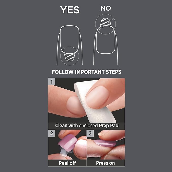 KISS imPRESS No Glue Mani Press On Nails, Color, 'Serendipity', Pink, Medium Size, Coffin Shape, Includes 30 Nails, Prep Pad, Instructions Sheet, 1 Manicure Stick, 1 Mini File