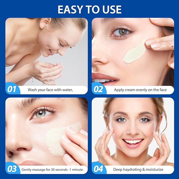 Moisturing Face Cream Skincare for Women,Day Night Retinol Hyaluronic Acid Facial Cream for Face,Hydration Face Cream for All Skin Types (1.7 Oz)