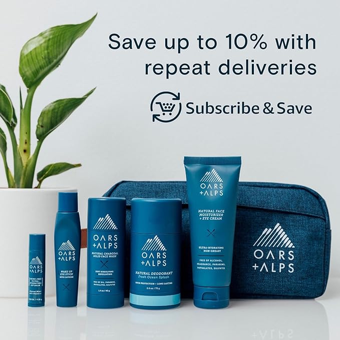 Oars + Alps Deodorant for Men & Women, Aluminum Free Deodorant for Men, Dermatologist Tested, Clean Ingredients, Non Toxic, Vegan, Long Lasting, Odor Protection, Aspen Air, 1pk, 2.6oz