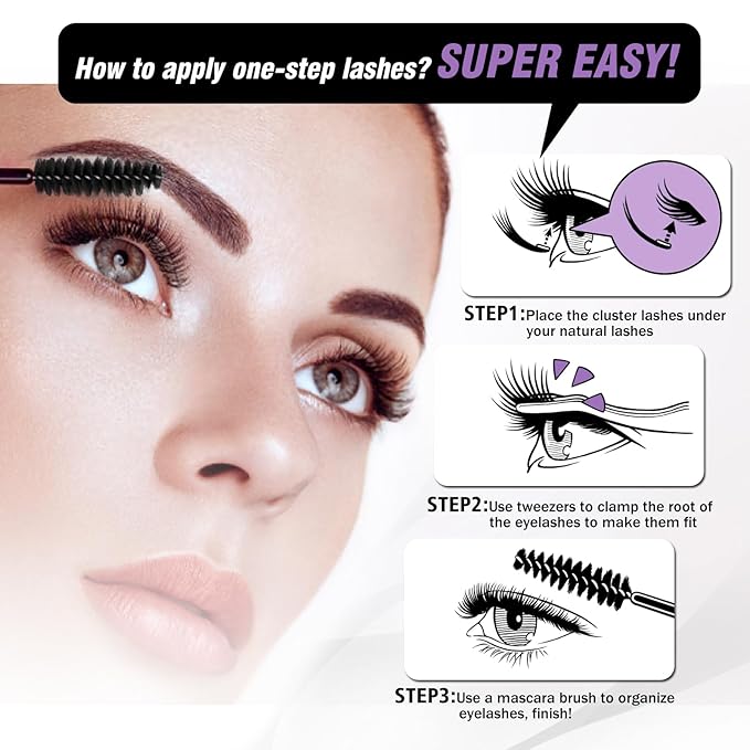 156 PCS Self Adhesive Eyelashes Clusters Kit Lash Clusters DIY Eyelashes Pre Glued No Glue Needed No Remover No residue