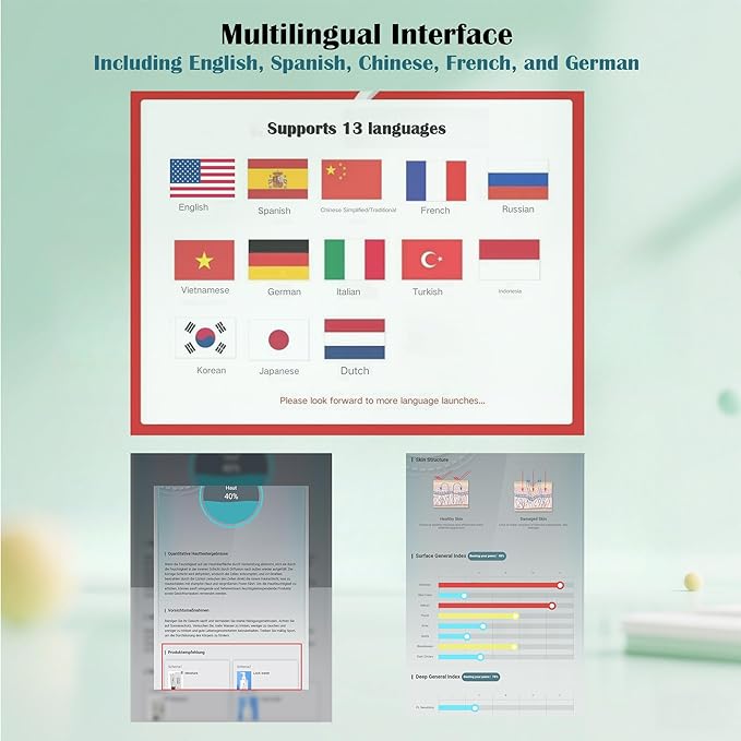 Skin Analysis Machine Professional - 21.5" HD Display, AI-Powered Facial Scanner for Salons & Spas,Product recommendations, 8-Spectral Imaging (Acne/Pigmentation/Wrinkle Detection), Multi-Language