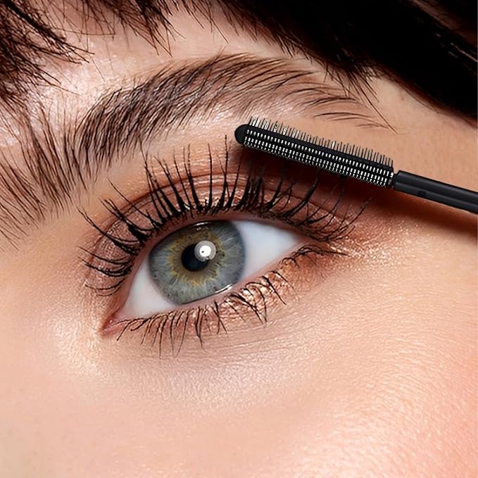 Iron Wand Mascara, 2025 New Metal Mascara Wand, 3D Washable Metal Mascaras, Waterproof & Smudge-Proof Long-Lasting Curling Eyelash Iron Mascaras with No Flaking (Black+Brown)