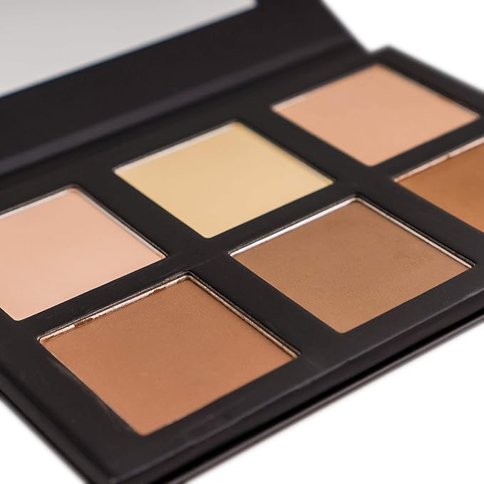 SHANY Powder Contour & Highlight Makeup Palette with Mirror - 6 Color Contour Palette - CONTOUR