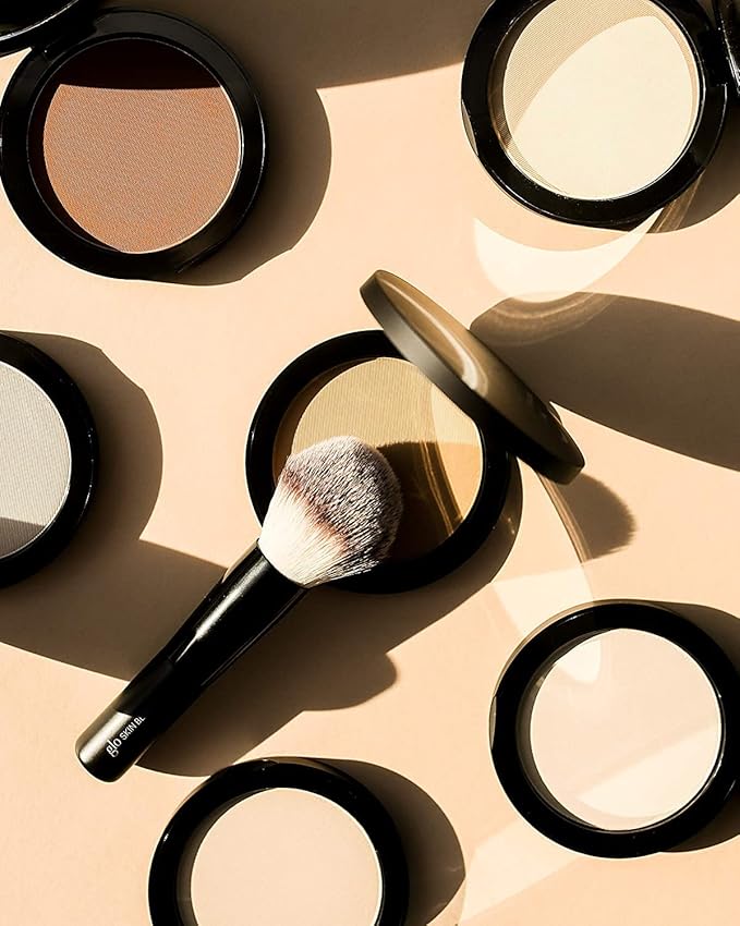Glo Skin Beauty Pressed Base Powder Foundation Makeup (Beige Dark) - Flawless Coverage for a Radiant Natural, Second-Skin Finish