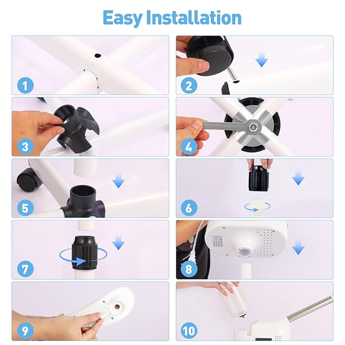 Professional Facial Steamer, Facial Steamer with Hot Mist and Timer Function for Deep Hydration, Height Adjustable Face Steamer on Wheels with Touch Screen and Rotatable Nozzle for Salon Spa Home Use