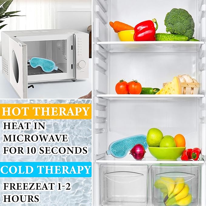 Cold Face Eye Mask Ice Pack for Dark Circles,Eye SPA,Pressure,Cooling Face Masks for Women Sleeping,Skin Care Gel Beads Hot Cold Use Ice Facial Mask