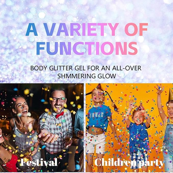 2Pcs Rainbow and Silvery Body Glitter Stick,Hair Face Glitter Gel Makeup for Kids Women,Sparkly Mermaid Face Paint,Singer Concert Outfit Festival Rave