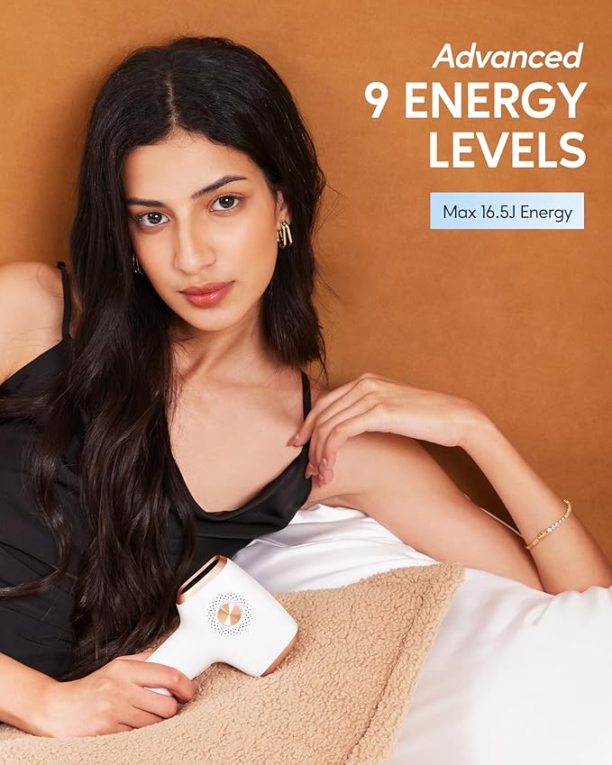 INNZA IPL Hair Removal with Ice Cooling Care Function for Women,Long-Lasting Results,999,999 Flashes Painless IPL Hair Remover, Hair Removal Device for Armpits Legs Arms Bikini Line