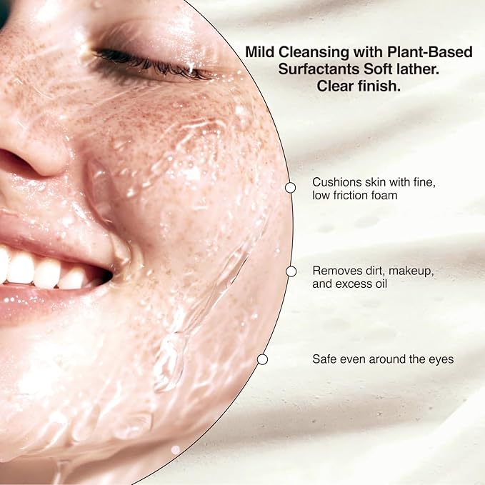 PH Balancing PHA Cleansing Foam - Korean Face Wash for Sensitive Skin, Gentle Hydrating Facial Cleanser, Exfoliating Skin care, 4.4 Fl Oz (130ml)