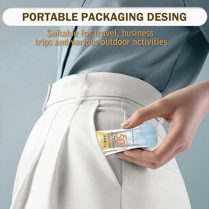 30PCS Mini Sunscreen, SPF50+ PA+++ Travel Size Sunscreen, Lightweight & Non-Greasy, Waterproof - Perfect for Party, Outdoor, Vacation, Daily Use