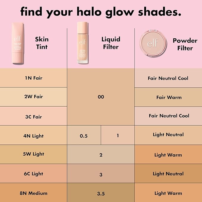 e.l.f. Halo Glow Liquid Filter, Complexion Booster For A Glowing, Soft-Focus Look, Infused With Hyaluronic Acid, Vegan & Cruelty-Free, 00 Fair