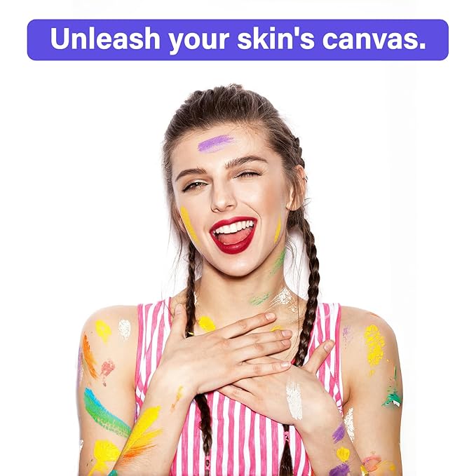 10 Colors Face Body Paint Set, Water Based Body Paint for Kids, Washable Face Paint Kit with Brushes & Sponges, Non-Toxic Face Painting for Halloween Party Cosplay Stage Makeup