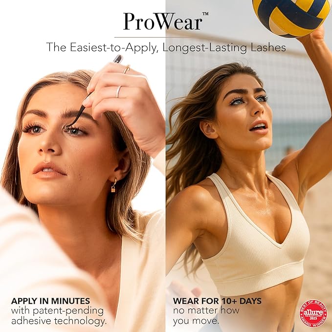 Pro Lash ProWear Starter Lash Clusters Kit - Easiest to Apply Lashes - 10-Day Cluster Eyelash Extensions - 3 Sets of False Eyelashes Plus Adhesive, Remover, Tweezers - Volume Luxe XL No. 12 - Black