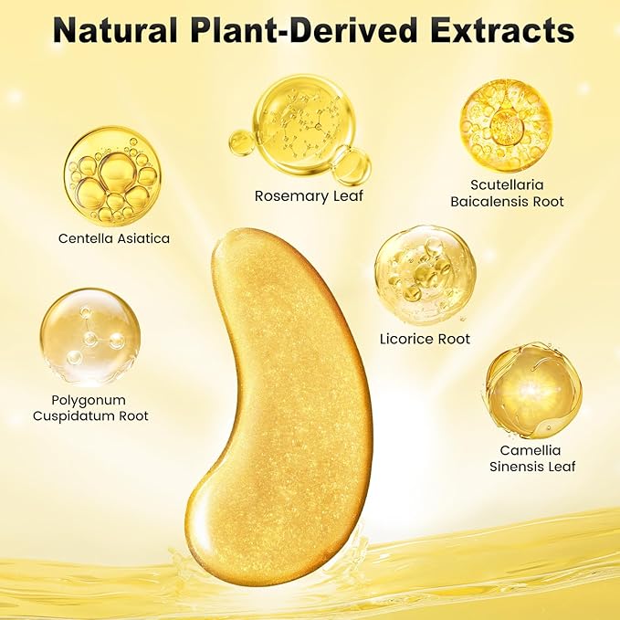 Under Eye Patches (24 Pairs) - 24K Gold Eye Masks Enriched with Abundant Collagen | Diminish Dark Circles and Puffiness | Anti-Aging, Smooth Fine Line, Nourish Skin - Gifts for Women Skin Care