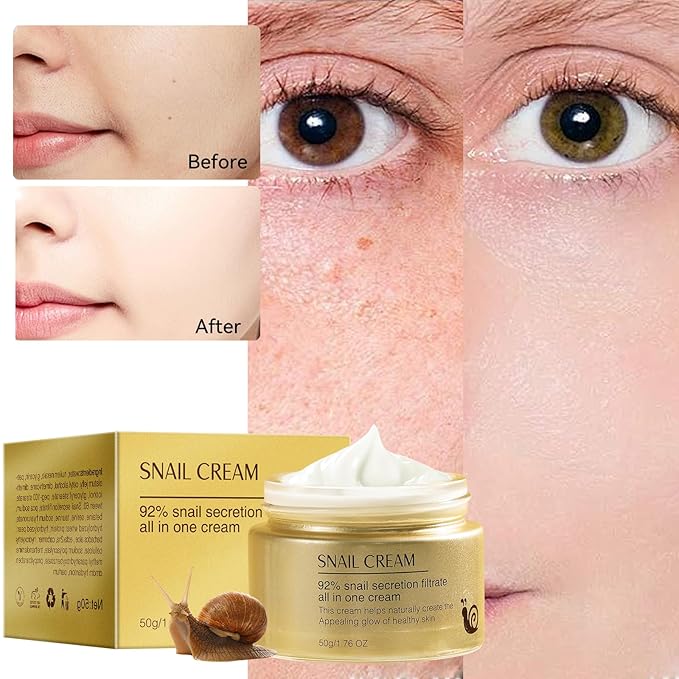 Moisturing Face Cream Skincare for Women，Day Night Snail Facial Cream for Face，Hydration Face Cream for All Skin Types (1.7 Oz)