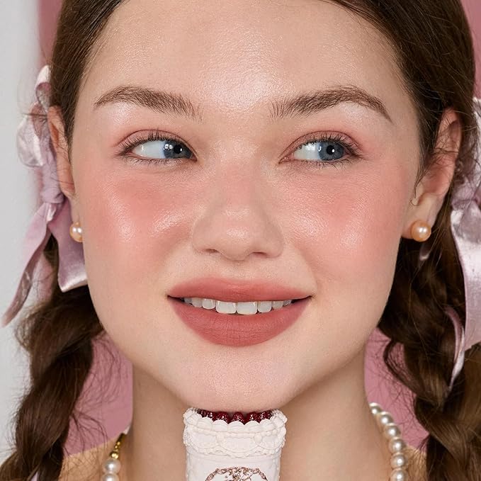 Flower Knows Strawberry Cupid Cake Lip Cream,Velvety-Smooth Matte Liquid Lipstick,Hydrating,Smudge-proof & Stain-Free Lip Stain (V03 Croissant 0.17 Fl Oz)