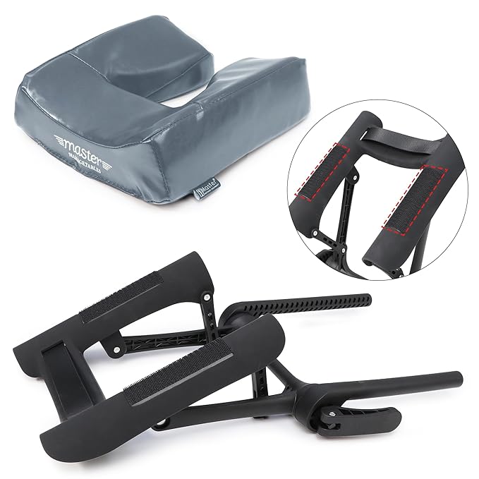 Master Massage Deluxe Adjustable Ergonomic Dream Face Cradle and Ergonomic Dream Face Cushion Pillow with Memory Foam - Massage Table-Massage Chair Headrest Platform Set- (Royal Blue)