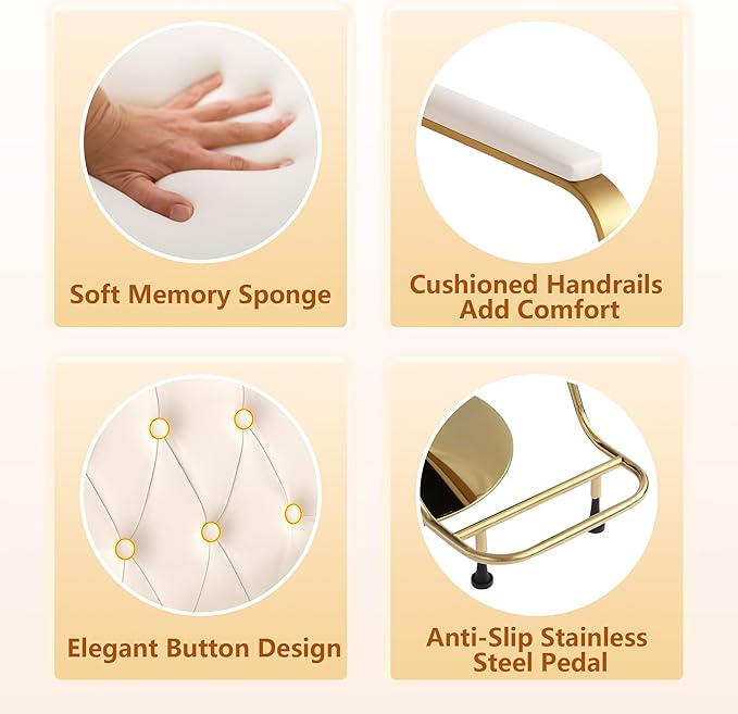 Barber Salon Chair for Hair Sylist, Hydraulic Salon Chairs, Height Adjustable Barber Chairs, Reclining Barber Styling Chairs, 360 Degrees Rotation Shampoo Chair for Barbershop (White)