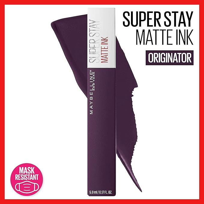 Maybelline New York SuperStay Matte Ink, Liquid Lipstick, City Edition, Originator, 0.17 Ounce
