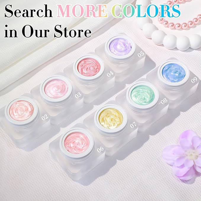 Double Rhythm 3D Nail Gel Pearl Solid Sculpting Gel for Nail Art Non-Sticky Hard Gel for Building Carving Molding Nail Extension Soak Off UV/LED Nail Art Salon Home DIY 0.5 Oz (Pink-Silk 04)